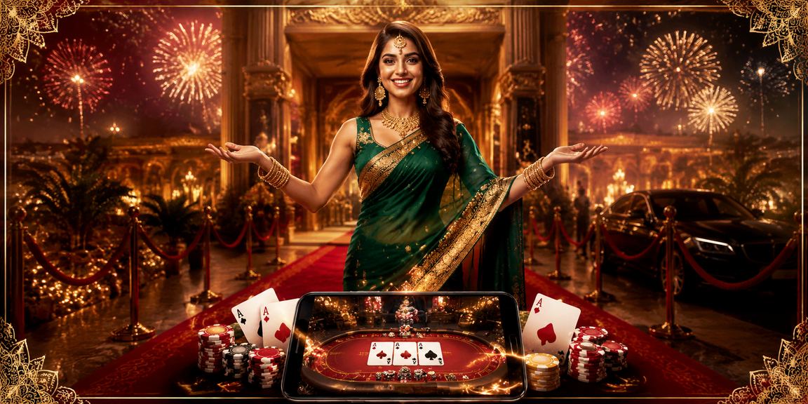 Players enjoying a poker game in sari clothing in India